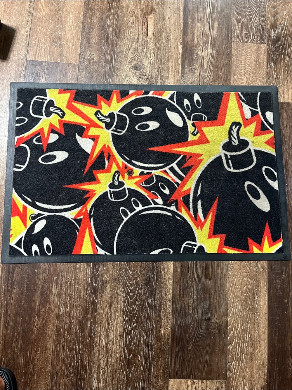 The Hundreds Black Red Yellow Graphic Bomb Rug